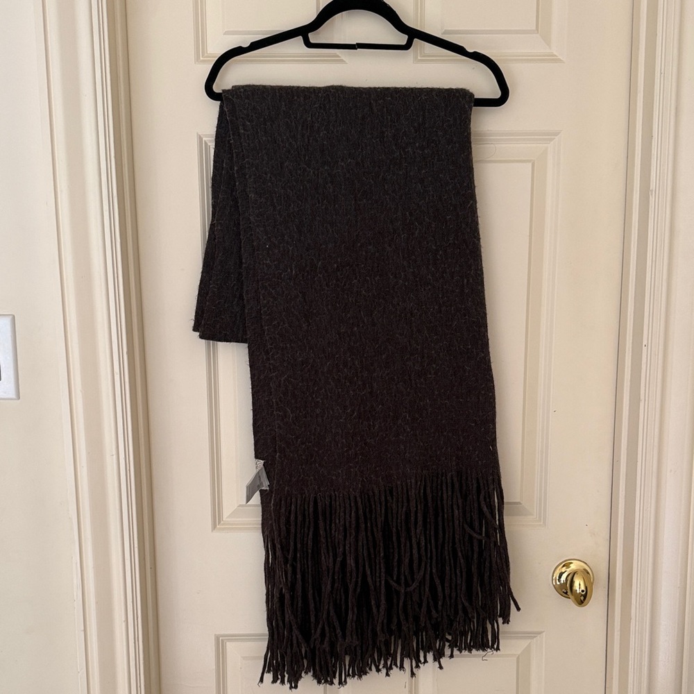 Free People Dark Brown Fringe Scarf